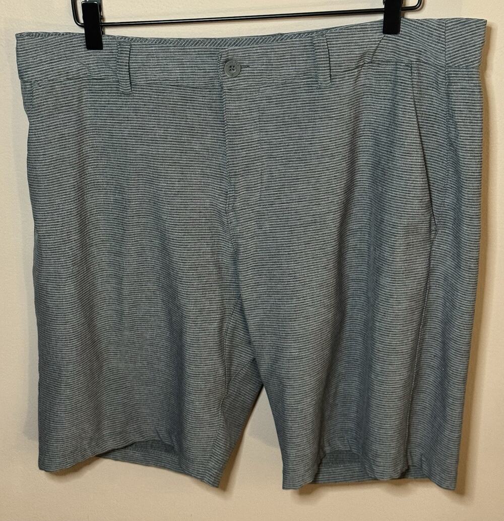 Hang Ten Men's Hybrid Lightweight Quick Dry Shorts Size 36 Gray Striped